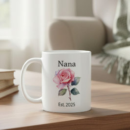 Roos geboortebloem juni voor Nana met jaar Koffiemok