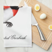 Roos Gebreide Grosbeak Wild Bird Kitchen Towel Theedoek (Quarter Fold)