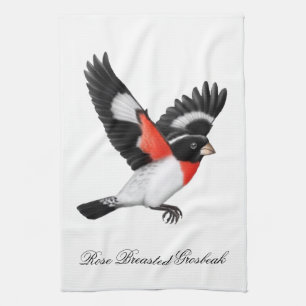 Roos Gebreide Grosbeak Wild Bird Kitchen Towel Theedoek