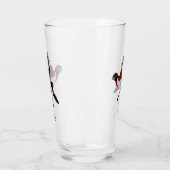 Roos Gebrekte gegrosbeak Kardinaal vogel Glas (Links)