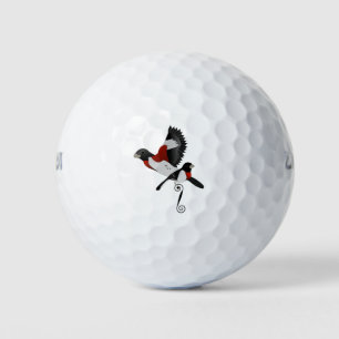 Roos Gebrekte gegrosbeak Kardinaal vogel Golfballen