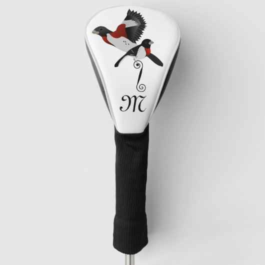 Roos Gebrekte gegrosbeak Kardinaal vogel Golfheadcover (Voorkant)