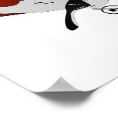 Roos Gebrekte gegrosbeak Kardinaal vogel Poster (Hoek)