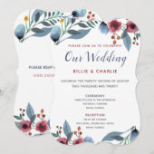 Roos, geel, blauwe Waterverf Kaart (Voorkant / Achterkant)