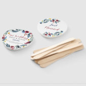 Roos, geel en Blu Waterverf Floral gewoon getrouwd Handwaaier (Niet-gemonteerd)