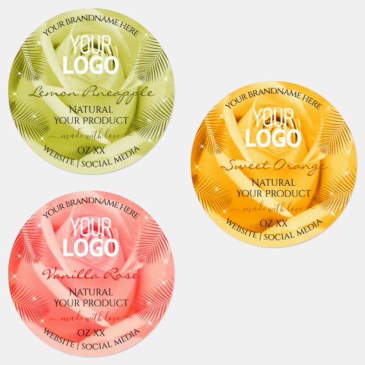 Roos - Geel Oranje roze  - Etiketten Logo Labels