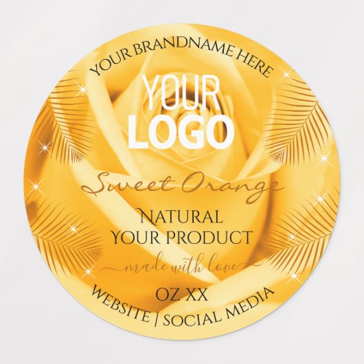 Roos - Geel Oranje roze  - Etiketten Logo Labels (Design 2)