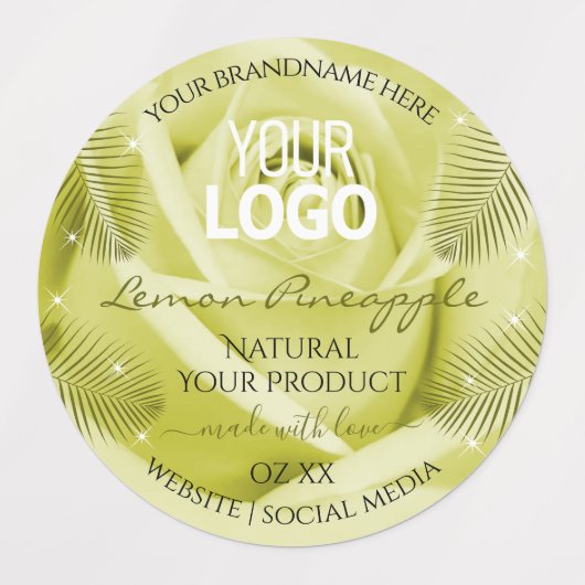 Roos - Geel Oranje roze  - Etiketten Logo Labels (Design 1)