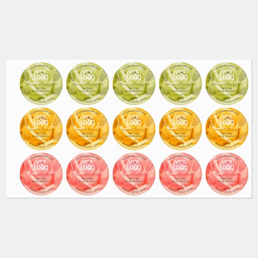 Roos - Geel Oranje roze  - Etiketten Logo Labels (Vel)