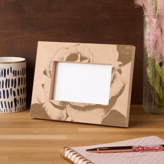 Roos geëtst 4 "x6" Hout Lijst Gegraveerde Lijstjes (Links)