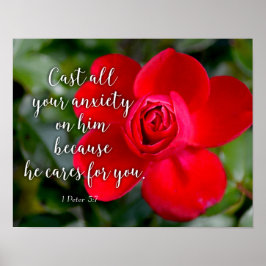 Roos Gegoten al uw angstgevoelens Christelijke Bij Poster