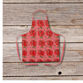 Roos geïnspireerde appels en specerijen roze schort