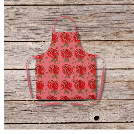 Roos geïnspireerde appels en specerijen roze schort