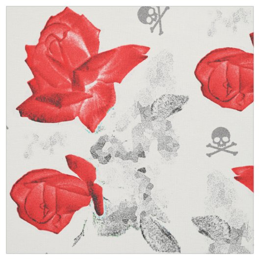 Roos Geitic Red/Gray Pattern Stof (Swatch)
