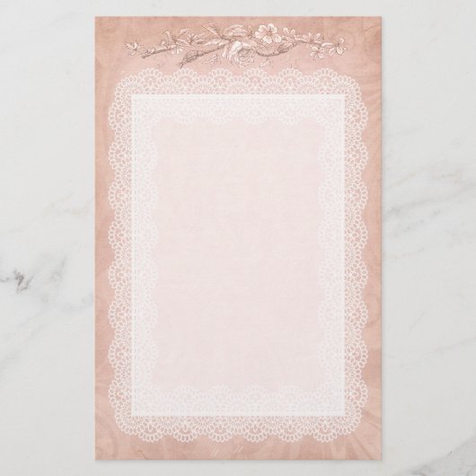 Roos gekleurd decoratief Briefpapier (Voorkant)