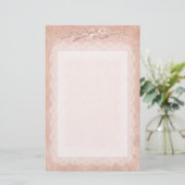 Roos gekleurd decoratief Briefpapier (Staand voorkant)