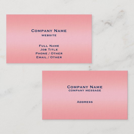 Roos gekleurd Visitekaartje (Voorkant / Achterkant)