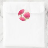 Roos gekleurde bloemen ronde sticker (Tas)