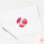 Roos gekleurde bloemen ronde sticker (Envelop)