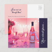 Roos gekleurde bril Dank u Briefkaart, Custom Briefkaart (Voorkant / Achterkant)