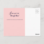 Roos gekleurde bril Dank u Briefkaart, Custom Briefkaart (Achterkant)