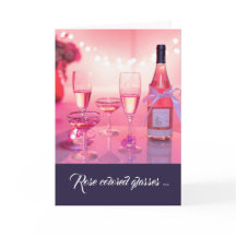 Roos gekleurde bril Dank u kaart, 