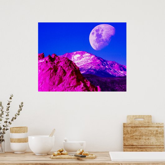 Roos gekleurde glazen poster (Keuken)