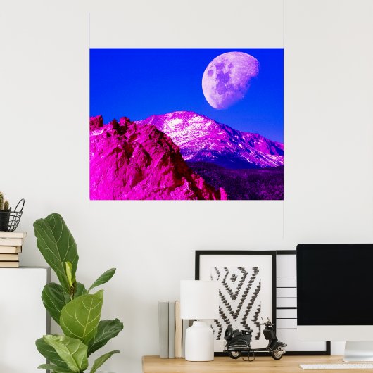 Roos gekleurde glazen poster (Thuiskantoor)