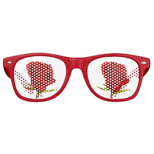 Roos gekleurde glazen retro zonnebril (Voorkant)