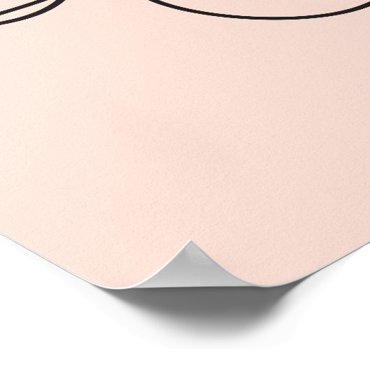 Roos gekleurde lijnkunst, vrouwenportretillustrati poster (Hoek)