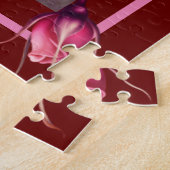 Roos gekleurde schoonheidspuzzel legpuzzel (Zijkant)