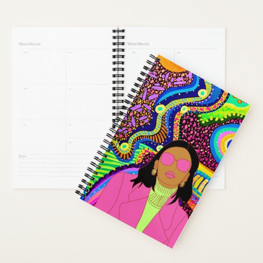 Roos gekleurde wereld planner (Display)