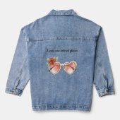 Roos gekleurde zonnebril denim jacket (Achterkant)