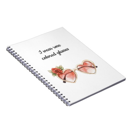 Roos gekleurde zonnebril notitieboek (Rechterzijde)