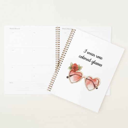 Roos gekleurde zonnebril planner (Display)