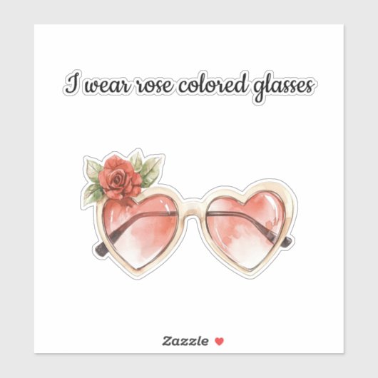 Roos gekleurde zonnebril sticker (Vel)