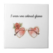 Roos gekleurde zonnebril tegeltje (Voorkant)