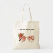 Roos gekleurde zonnebril tote bag (Voorkant)