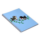 Roos-gekruiste Grosbeak Couple Notitieboek (Rechterzijde)