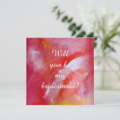 Roos Gele waterverf, zult u mijn bruidsmeisje zijn Kaart (Staand voorkant)