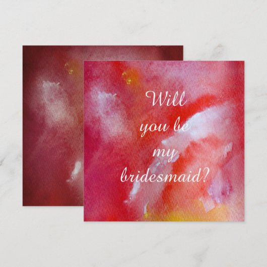 Roos Gele waterverf, zult u mijn bruidsmeisje zijn Kaart (Voorkant / Achterkant)