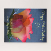 Roos Gelukkige Verjaardag Jigsaw Puzzel (Horizontaal)