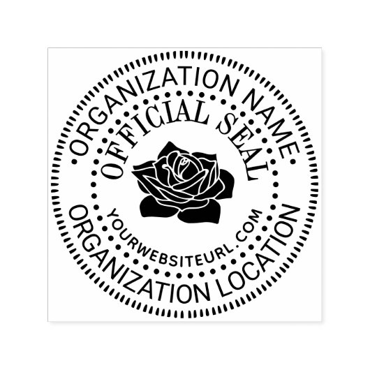 Roos Generic Custom Officiële Seal Naam Loc URL Zelfinktende Stempel (Design)