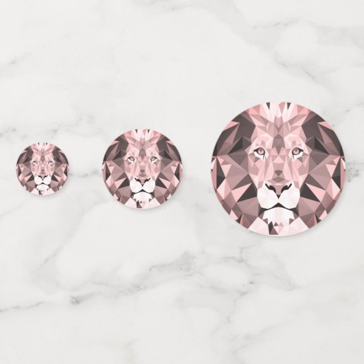 Roos Geometric Lion Head Birthday Confetti (Achterkanten)