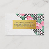 Roos Geometrisch Patroonkleurblok Visitekaartje (Achterkant)