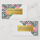 Roos Geometrisch Patroonkleurblok Visitekaartje (Voorkant / Achterkant)