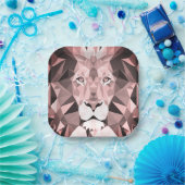 Roos Geometrische luikop Papieren Bordje (Feest)