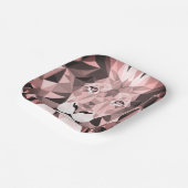 Roos Geometrische luikop Papieren Bordje (Gebogen)