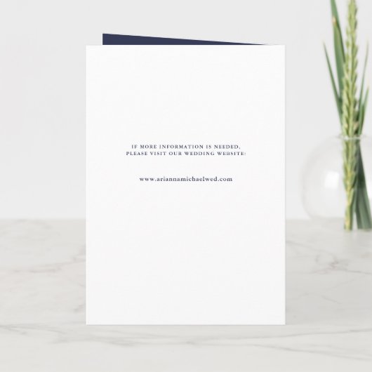 Roos geometrische Midnight Blue foto bruiloft gevo (Achterkant)