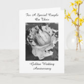 Roos Gepersonaliseerd 50th Wedding Jubileum Kaart (Gele Bloem)